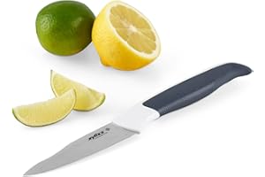 zyliss E920215 Comfort Coltello Spelucchino Liscio, 8,5cm, Acciaio Inossidabile Giapponese, Manico Grigio, Bianco, Coltello da Verdura Cucina, Lavabili in Lavastoviglie