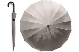 VOGUE- Paraguas Mujer Largo Elegante y Exclusivo con 16 varillas. Tejido 100% Eco-Rpet. con botellas de plástico reciclado, en 6 colores. Apertura automática y cierre manual. Sistema Wind Proof.