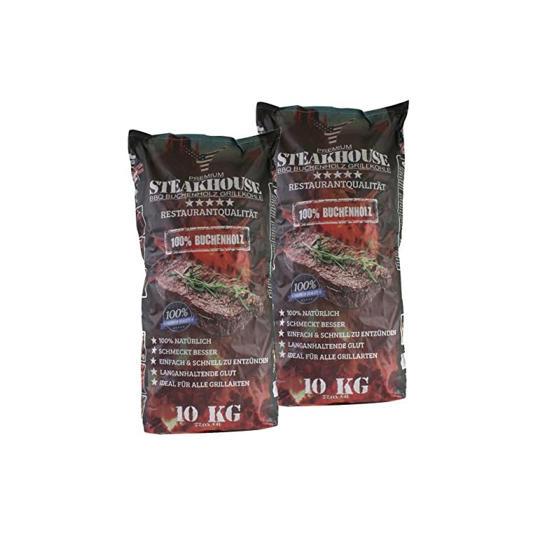 GiRo Buchengrillkohle 5kg - Reine Buche Premium Holzkohle Für Grillprofis