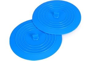 BTSKY 2-pak 15 cm uniwersalna guma silikonowa - korek do wanny korek odpływowy pokrywa do kuchni łazienki zlewu wanna pokrywa odpływowa, podróżna silikonowa gumowa korek odpływowy (niebieski)