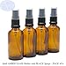 Produktbild Bernsteinfarbene Glasflaschen mit schwarzem Zerstäuber, 50 ml, 4 Stück