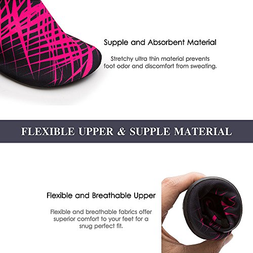 Unisex Aquaschuhe Strandschuhe, Weiche schnelltrockene rutschfeste Schwimmschuhe geeignet für Tauchen Schnorcheln Schwimmen, für Damen & Herren, Erwachsene & Kinder - 5