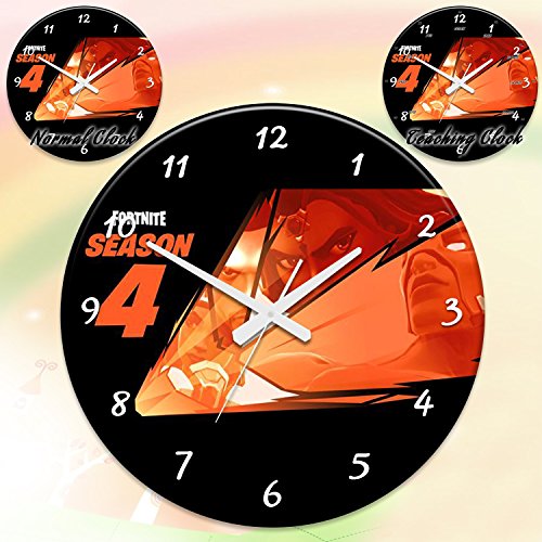 HANDMADE NEW SEASON 4 FORTNITE PRINTED DESIGN WALL CLOCK FOR BEDROOM, OFFICE, LIVING ROOM DECOR, 20 CM - NEW SEASONE 4 Fortnite 0006