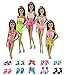 Produktbild ZITA ELEMENT 10 Stück Puppenzubehör für Barbie Puppen Fashion Handgefertigt Badebekleidungs Strand Bikini Bade 5er Badeanzug + 5 Paare Schuhe Sommerkleidung