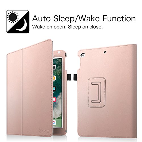 Fintie iPad 9.7 Zoll 2017 / iPad Air 2 / iPad Air Hülle – [Eckenschutz] Slim Fit Folio Kunstleder Schutzhülle Case Cover mit Auto Schlaf / Wach Funktion für Apple iPad 2017 Neue Modell 9.7″ Retina Display Tablet, iPad Air 1/2, Roségold - 2