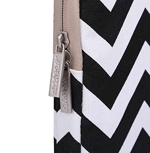 MOSISO Chevron Segeltuchstoff Hülle Sleeve Aktentasche für 15-15,6 Zoll MacBooks, Laptops Farbe: Schwarz - 7