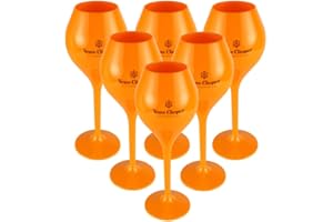 6 x Veuve Clicquot Yellow trendy flute da champagne in policarbonato acrilico a bordo piscina calici