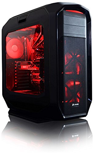 VIBOX Limitless 7 Gaming PC – 4,0GHz Intel i7 8-Core CPU, GTX 1080, leistungsfähig, Wassergekühlter Desktop Gamer Computer mit Spielgutschein, Windows 10, Rot Innenbeleuchtung, lebenslange Garantie* (3,2GHz (4,0GHz Turbo) Superschneller Intel i7 6900K Acht 8-Core Prozessor CPU, Nvidia GeForce GTX 1080 8GB Grafikkarte, 16GB DDR4 3000MHz RAM, 240GB SSD, 3TB Festplatte, Corsair H100i GTX Wasserkühler, Corsair RM1000 Netzteil, Corsair 780T Gehäuse, Rampage V Mainboard) - 3