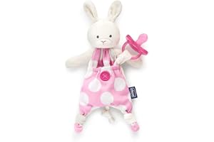 Chicco Pocket Friend - Nappens vän, Baby Napphållare, Kaninform, Praktisk och Hygienisk, Snuggling Docka, Baby Girl Gift, Maskintvättbar