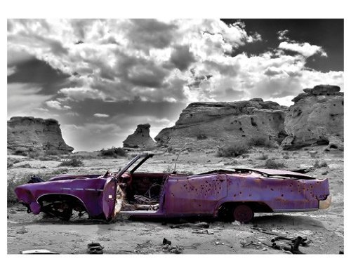 Papiertapete – Fototapete No.56 ‚CADILLAC IN PINK‘ 400x280cm USA Straßenkreuzer , Größe:280cm x 400cm - 2