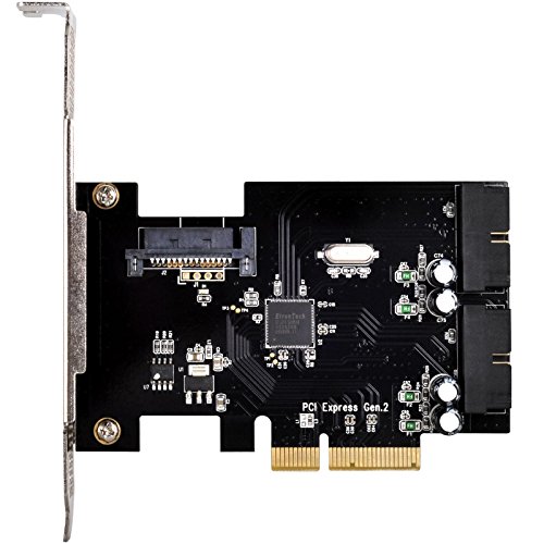 SilverStone SST-ECU01 – PCI-E Erweiterungskarte 2x intern USB 3.0 19-pin Anschlüsse, unterstützt UASP und Turbo-Boost, low-profile geeignet - 5