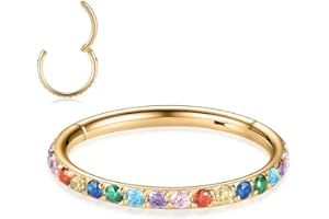 Opal CZ Conch Hoop Ring Septum Schmuck Türkis Nahtloser Clicker Ring Daith Ohrringe Chirurgischer Stahl Turm Tragus Conch Piercing Schmuck Kleiner Hoop Ohrring Nasenring 20G 18G 16G 14G 12G