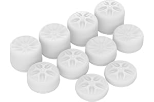 playvital Thumbstick Grip Kappen Stick Aufsätze Analogstick für PS5,für PS4,für Xbox Series X&S,für Xbox One,für Xbox One X/S,für Switch Pro Controller(Pentagramm & Rotierende Räder Design,Weiß)