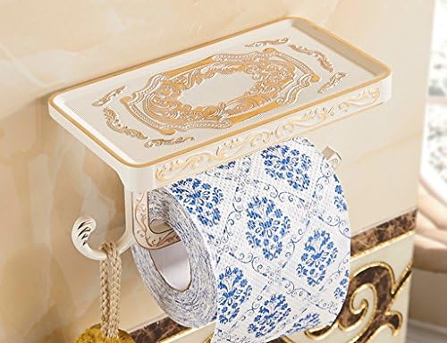 HJHY® European Style Antique Paper Towel Holder Roll Paper Holder Sanitary Cartons Bathroom The Paper Holder WC Toilet Paper Planes Tissue Box Gold ( Color : White )