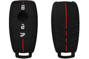 OTMIK Custodia in silicone per la copertura della chiave dell'auto adatto per Mercedes-Benz A C E S Classe G GLC CLE CLA GLB GLS W177 W205 W213 Accessori per il guscio della chiave (Nero)