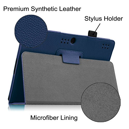 Fintie Lenovo Tab 2 A10-30 / Tab 2 A10-70 / Tab 3 10 Plus Hülle Case – Folio Kunstleder Schutzhülle Tasche Etui mit Auto Schlaf / Wach Funktion für Lenovo Tab 2 A10-30 / A10-30L / A10-30F / Tab 2 A10-70 / A10-70L / A10-70F / TAB3 10 Plus / Tab 3 10 Business 10,1 Zoll Tablet, Marineblau - 5