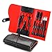 Produktbild L&Z 15-teiliges Nagelschneid etui Nagelset Nageletui Nagelschneidset Nagelknipser Set fußnägel und fingernägel Maniküre Set Edelstahl mit Leder Etui