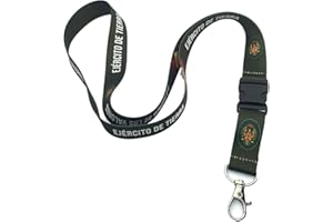 TARJA 73 Cuelgallaves para el cuello personalizado con ESCUDO EJÉRCITO DE TIERRA DE ESPAÑA - Teléfono, tarjeta de identificación, portadocumentos. Estilo profesional.