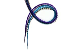 ‎ONE FINE DAY FEATHERS 5 Feder-Haarverlängerung, echte Federn, 22-28 cm mit Ringen/Schlaufen (Moonlight)