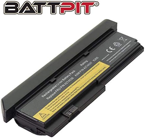 BattPit Laptop Battery for Lenovo 42T4536 42T4648 42T4649 42T4837 47T4647 ThinkPad X200 X200s X200si X201 X201i - High Performance [9-Cell/6600mAh/71Wh]