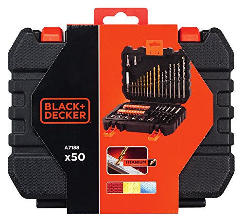 Black + Decker Bohrer-und Schrauberbit-Set 50-teilig, Metall-; Stein-und Holzbohrer, Schrauberbits, Stecknüsse, A7188 - 4