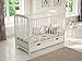 Produktbild Babybett,Gitterbet Weiß mit Schublade 120 x 60, Kostenlose Matratze, Beißschienen, hölzerne Sicherheitsbarriere.