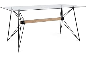 Bizzotto Yellowshop - Tavolo piano in vetro struttura in acciaio cm 160x80 modello PRIMARY