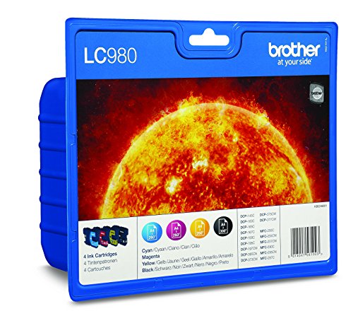 Brother LC-980 Original Tintenpatronen Value Pack (schwarz, gelb, cyan, magenta) für verschiedene Brother MFC- und DCP-Drucker - 2