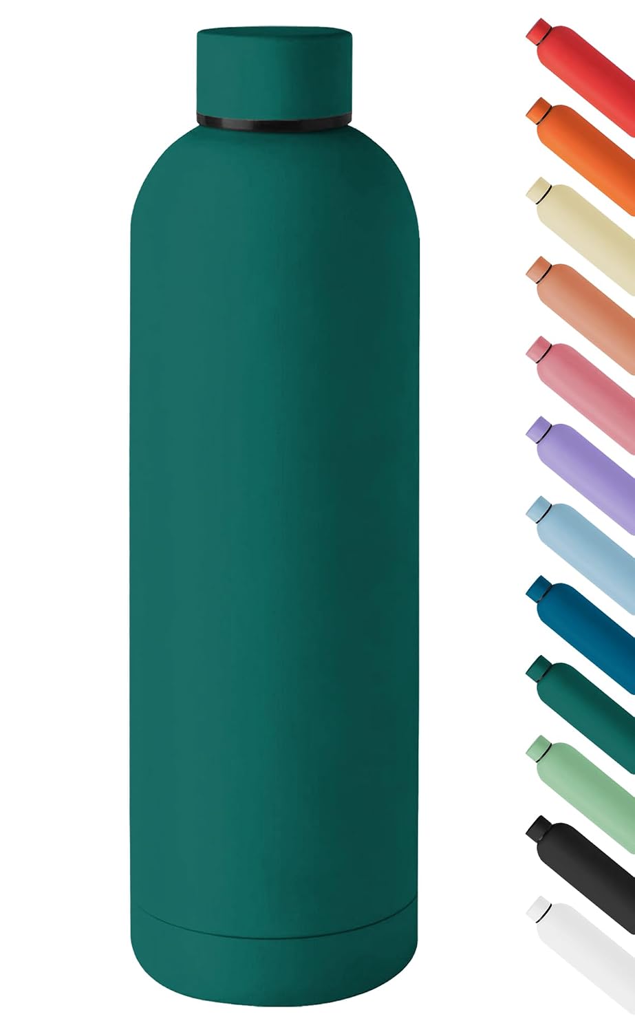 Borraccia Termica Grande 1 Litro Bottiglia Acciaio Inox Inossidabile Doppio Strato 1000 Ml Tappo Antigoccia Bevande Calde Fredde Termos Sistema Sottovuoto Rivestimento Soft Touch - Petrolio