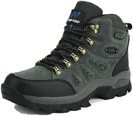 Suetar Mens Mid-Top Suede Hiking Shoes Autumn and Winter keepwarm Breathable Durable and Non-Slip Trekking Boots