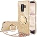 Produktbild OCYCLONE Handy Hülle S9 Plus, Glitzer S9 Plus Hülle Mädchen Frauen, mit 360 Grad Ständer Ring Diamant Bling Strass Schutzhülle S9 Plus Handy Hülle, Gold