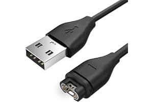 OcioDual Cable de Carga USB, Negro, Compatible con Garmin Approach S10/S40/S60/X10, D2 Charlie/Delta, Fenix 7/7S/7X/6/6S/6X/5/5X, Forerunner 45/45S/245/935/945, Instinct, Vivoactive 3, Vivosport