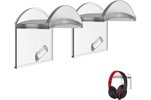 thirei 2 sztuki stojaków na słuchawki, bez konieczności wiercenia, uchwyt na słuchawki, z haczykiem, przezroczysty