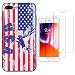 Produktbild iPhone 7/8 Plus Case,National Flag Design Cover, Give 2 Tempered Glass Screen Protectors Extra Value Set (Bald Eagle American Flag Design)