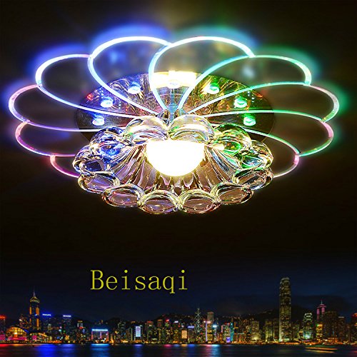 Lampadario da soffitto a LED 5 W, design moderno, in cristallo, illuminazione per soggiorno o portico