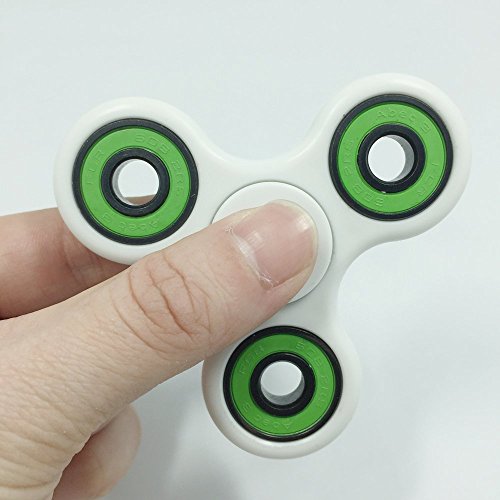 Spinner Fidget Toy Stress Relief Bearing EDC ADHD Autism Focus Toy Non-3D printed (White and Green)