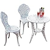 Table Bistro Ronde Lazy Susan London – 60 Cm, Aluminium, Résistante Intempéries, Sans Entretien