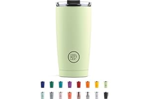 Cool Bottles - Tumbler - Bicchiere Termico in Acciaio Inossidabile - 550 ml - Pastel Green - Tazza da Caffè - Coperchio Ermetico - Bevande Fredde 10 ore e Calde 5 ore - Finitura Antimacchia