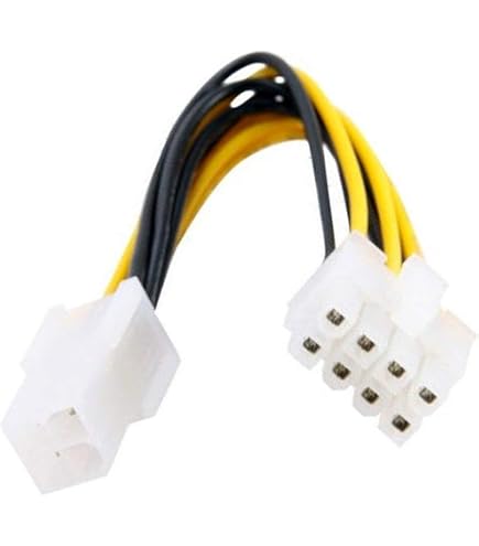 Jiyaohui 2 Adattatori Molex 4 Pin A CPU 8 Pin (4+4) EPS-12V – Cavo Guainato 33cm Per Alimentatore ATX