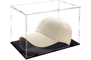 AHANDMAKER Akryl hatt display Fodral klar basebollhållare dammtät box med svart bas, display Fodral kub för actionfigurer, ba