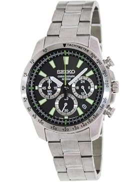 Seiko Herren-Armbanduhr XL Chronograph Analog Edelstahl SSB027P1