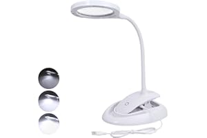 Tanice Lupa con Luz Lupa Manos Libres 5X 10X con 15 Luces LED Lámpara de Aumento con Brazo Giratorio Ajustable y USB Recargable Lupa de Bolsillo para Lectura Coser,Soldadura, Inspección,Mantenimiento