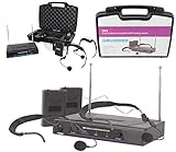 Sistema Dual Channel VHF inalámbrico que permite poder utilizar ambos micrófonos simultáneamente en cuánto funcionan en distintas frecuencias. Excelente calidad del sonido gracias a técnicas VHF. Ideal para teatri, espectáculos, villaggi turistici, eventos, etc. etc.