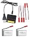 Produktbild Holy Stone Original 2 x 3.7V 750mAh 25C Rechargable Lipo Batteries for MJX X200 X300C X400 X500 X800 RC Quad to Extend 18 Minutes Flight Time, With 5-In-1 Max 2.5A Current Input Fast Multi Battery Charger