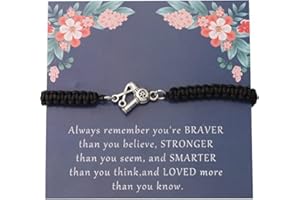 BAUNA Regalo para estilista, regalo de peluquería, regalo con texto en inglés "You are Braver Stronger Smarter Than You Think", regalo para peluquería futura, joyería para secador de pelo