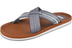 Harssidanzar Summer Cross Slide Sandals Comfort Lightweight Arch Support Slides Sandals For Mens KM234UK