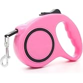 K&ouml;pekler İ&ccedil;in Premium 5 Metre Tuş Kontroll&uuml; Makaralı Tasma Kayışı - Dayanıklı, Ayarlanabilir 5 Mt (Pembe)