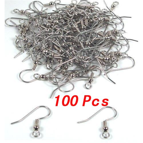 Preisvergleich Produktbild Gleader Versilberte Ohrhaken mit Kugel und Spule (X100)