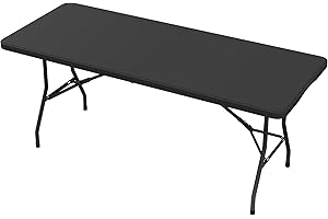 YITAHOME Table Pliante de 1,8 m - Étanche - Portable - Extérieur - pour Pique-Nique, Camping, Barbecue - avec poignée de Transport - Très résistante - 180 x 75 x 74 cm - Noir