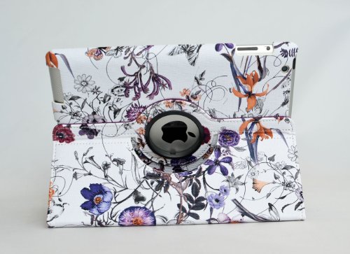 inShang Hülle für Apple iPad 2 iPad 3 iPad 4, Edles PU Leder Tasche Hülle Skins Etui Schutzhülle Ständer Smart Case Cover für Tablet iPad, Super Automatische Einschlaf-/Aufwach funktion, 360 Grad rotierende Schutzhülle mit Standfunktion + inShang Logo hochwertigen Stylus Eingabestift Stift - 3